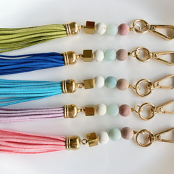 天然石とタッセルのバッグチャーム✧お財布チャーム✧スマホストラップ✧ Tassel charm ✧ Bag charm 7枚目の画像