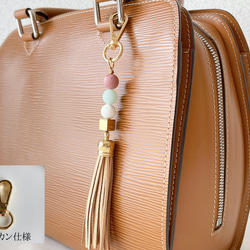 天然石とタッセルのバッグチャーム✧お財布チャーム✧スマホストラップ✧ Tassel charm ✧ Bag charm 8枚目の画像