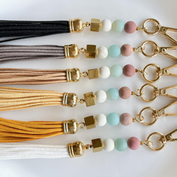 天然石とタッセルのバッグチャーム✧お財布チャーム✧スマホストラップ✧ Tassel charm ✧ Bag charm 6枚目の画像