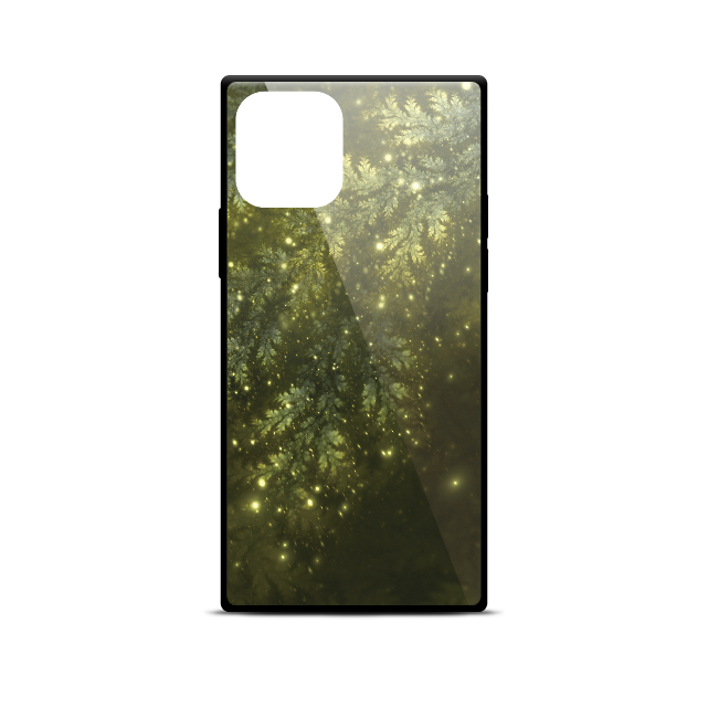 静翠 - 和風 四角型 強化ガラスiPhoneケース/iPhone17/17Pro/17ProMax/Airも対応