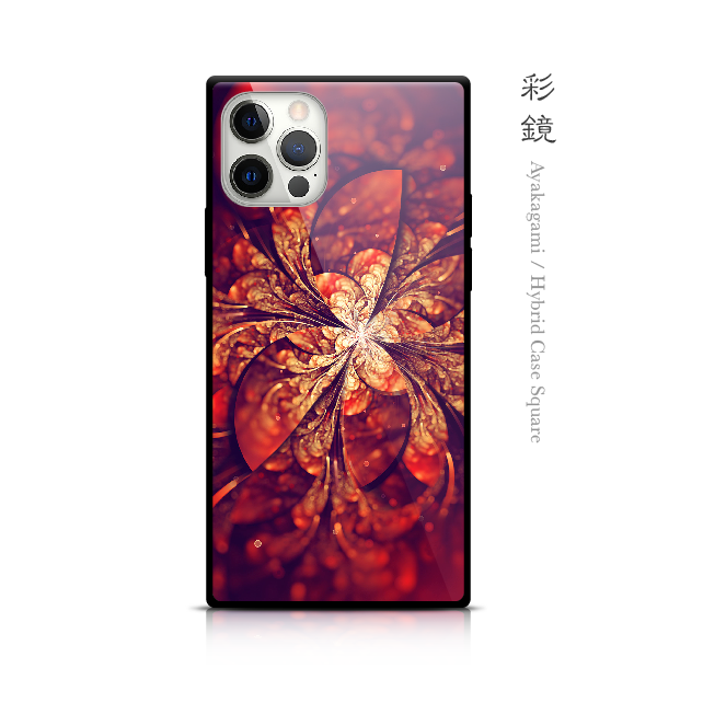 彩鏡 - 和風 四角型 強化ガラスiPhoneケース/iPhone17/17Pro/17ProMax/Airも対応
