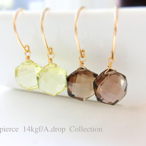 【and30】シェイスビー　shaesby レモンクオーツ　ピアス レモン×スモーキークォーツピアス | ifme store