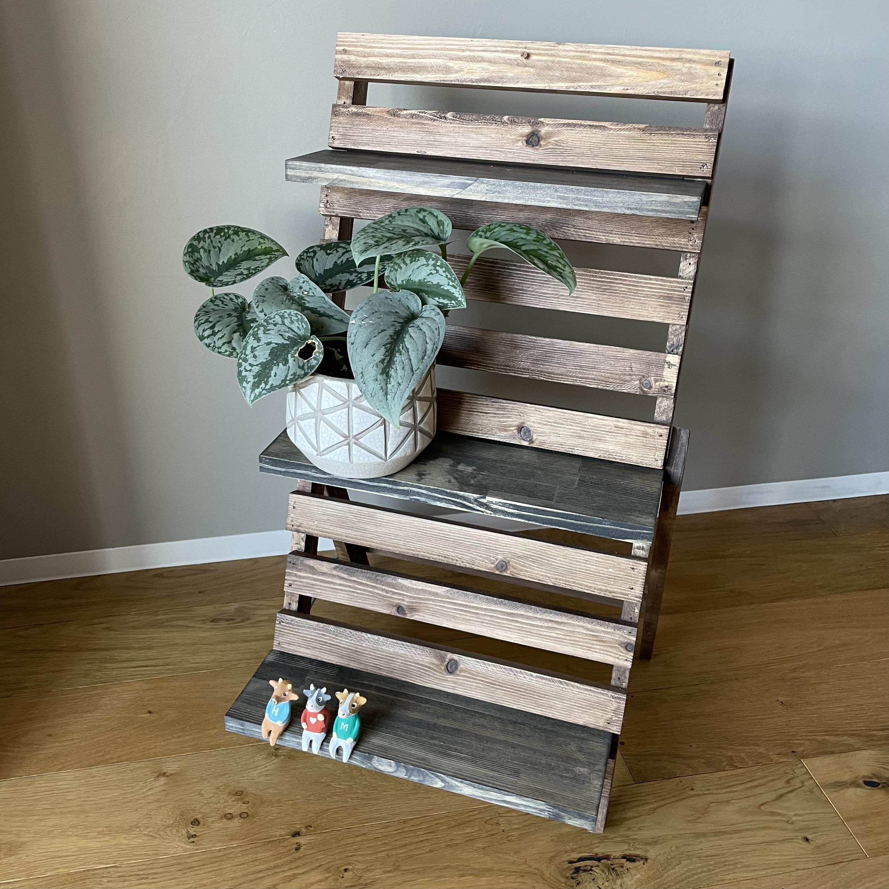 ホワイトウッドのプランタースタンド / 黒板看板