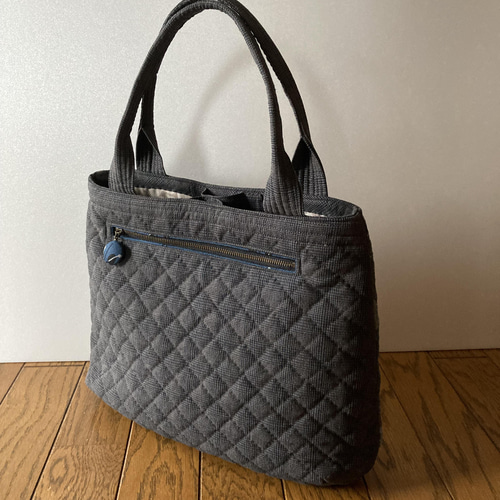 パッチワーク キルトバッグ(ブルーヘキサゴン) トートバッグ lilla