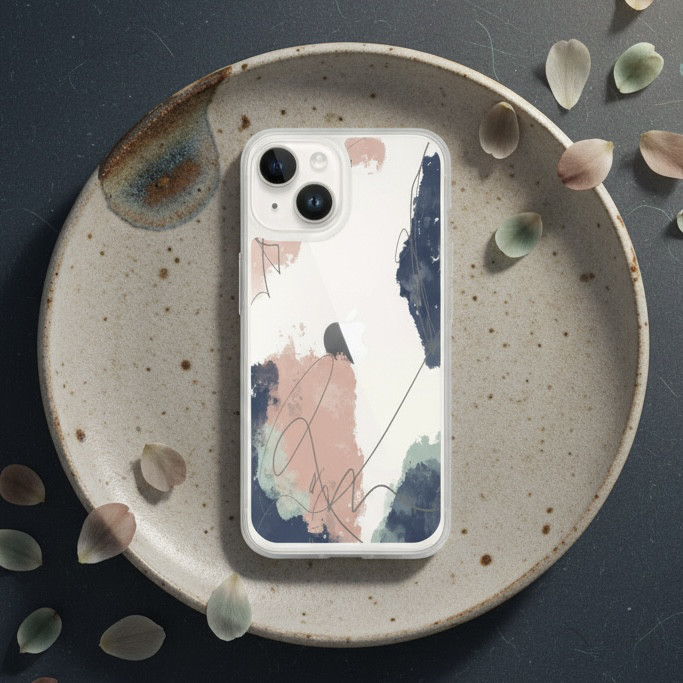 《 春驟雨 はるしゅうう 》スマホケース iPhone対応｜透明 花柄 アートデザイン 全機種対応 プレゼント