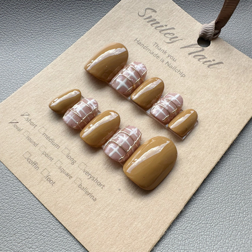 ネイルチップ オーダー チェック マグネット ミラー ニュアンス