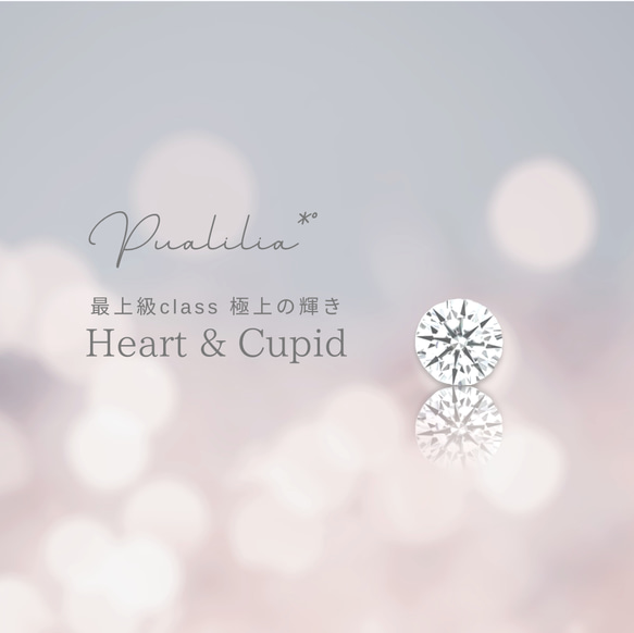 *Pualilia*つけっぱなしOK‼️極上の輝き ~Heart Cupid~ 3mm~6mm/一粒ピアス/316L 3枚目の画像