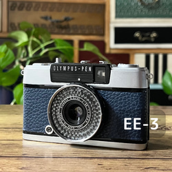 フィルムカメラ OLYMPUS PEN EE-3 ネイビー 紺 リメイク 写真 ...