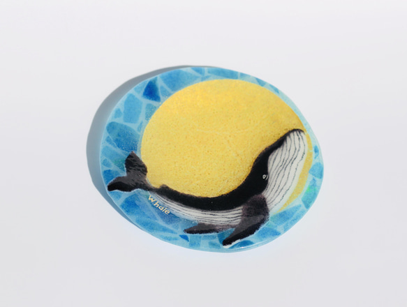 ✨満月鯨硝子丸皿✨ガラス皿✨敬老の日✨誕生日プレゼント✨母の日✨父の日✨お料理上手な方に✨クジラ✨紫陽花✨ 5枚目の画像