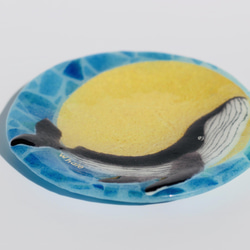 ✨満月鯨硝子丸皿✨ガラス皿✨敬老の日✨誕生日プレゼント✨母の日✨父の日✨お料理上手な方に✨クジラ✨紫陽花✨ 4枚目の画像
