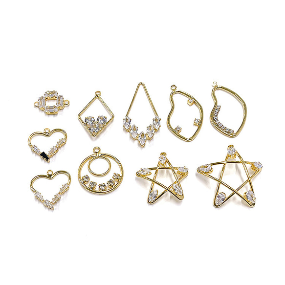 [Creema 獨家] Star Motif Cubic Zirconia Gold Charm 第5張的照片