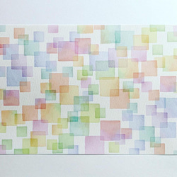 デザインペーパー 水彩ブロックマットコート紙10枚 2枚目の画像