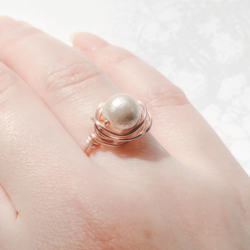 桜のパールリング 透かし桜とパールのリング 指輪・リング Angelic Jewelry 通販