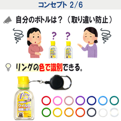 カラーマーク【リール付きカラビナ用キット】ハンドジェルホルダー ハンドジェル 手ピカジェル ホルダー ケース リール 3枚目の画像