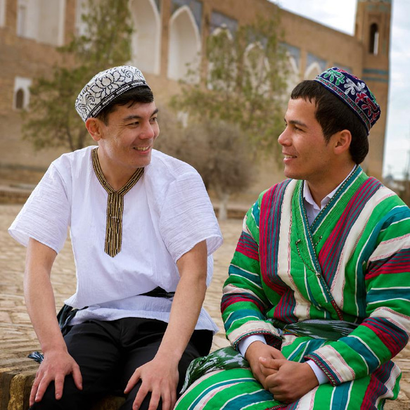 『Uzbek Black』送料無料、ウズベキスタンの手織り棉ベルトを使ったラビットファーのボーラーハット 13枚目の画像