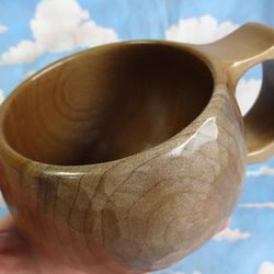 　朴の木の一木彫りコーヒーカップ 10枚目の画像