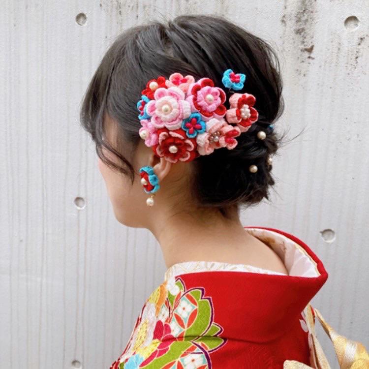 世界にひとつだけのつまみ細工アクセサリー