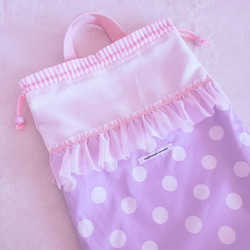 粉紅荷葉邊體操衣盒 粉紅色×紫色 尺寸可更換 第4張的照片
