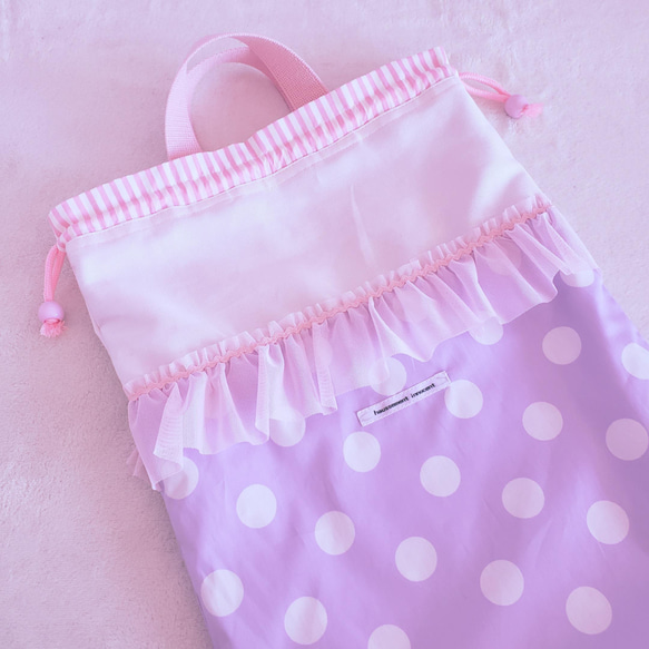 粉紅荷葉邊體操衣盒 粉紅色×紫色 尺寸可更換 第4張的照片