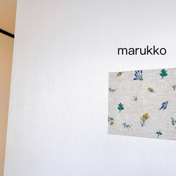 刺繍パネル　ミモザとナチュラルハーブ　30×30 7枚目の画像