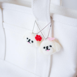ペキニーズ犬とお花チャーム バッグにつけて一緒にお出かけ ギフト プレゼント ペキニーズグッズ 11枚目の画像