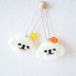 ペキニーズ犬とお花チャーム バッグにつけて一緒にお出かけ ギフト プレゼント ペキニーズグッズ 13枚目の画像