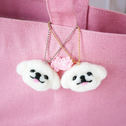 ペキニーズ犬とお花チャーム バッグにつけて一緒にお出かけ ギフト プレゼント ペキニーズグッズ 7枚目の画像