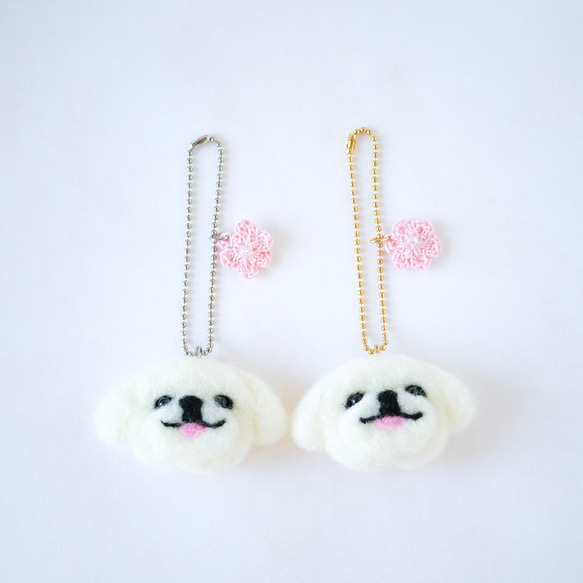 ペキニーズ犬とお花チャーム バッグにつけて一緒にお出かけ ギフト プレゼント ペキニーズグッズ 10枚目の画像