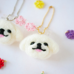 ペキニーズ犬とお花チャーム バッグにつけて一緒にお出かけ ギフト プレゼント ペキニーズグッズ 9枚目の画像