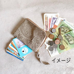 大きい L字財布 本革 カードケース マゼンタ ピンク 8枚目の画像