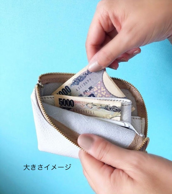 大きい L字財布 本革 カードケース マゼンタ ピンク 6枚目の画像