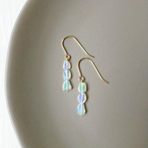 14kgf/ｸﾘｽﾀﾙｵﾊﾟｰﾙ｜好日 - kouzitsu - ピアス（フック・チェーン