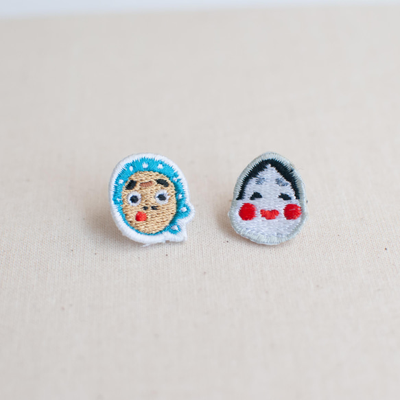 刺繍ピンズ【おかめ】 2枚目の画像