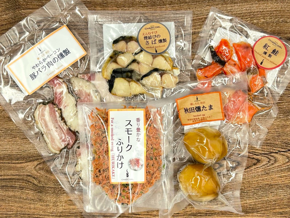 ✮おかず・おつまみになる✮人気お試し燻製5種୨୧魚・肉・たまご・ふりかけ 2枚目の画像