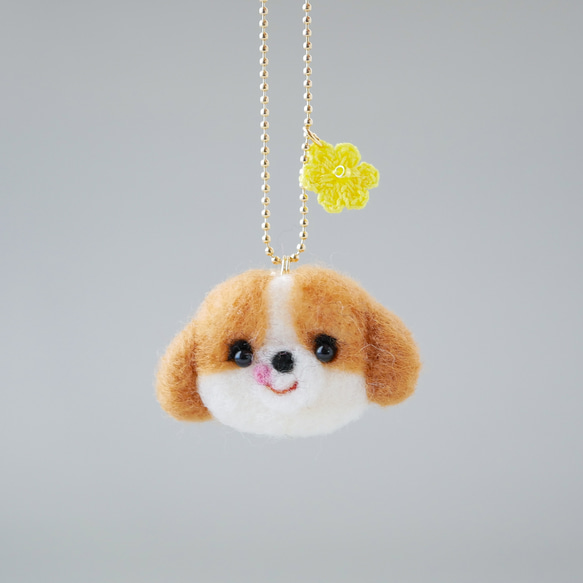 キャバリア犬とお花チャーム バッグにつけて一緒にお出かけ キャバリアグッズ 雑貨 ギフト プレゼント｜ブレンハイム 15枚目の画像