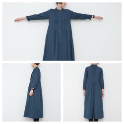 Pintucked dress op / Iron Blue 4枚目の画像