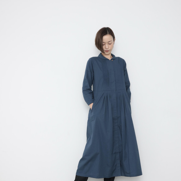 Pintucked dress op / Iron Blue 6枚目の画像