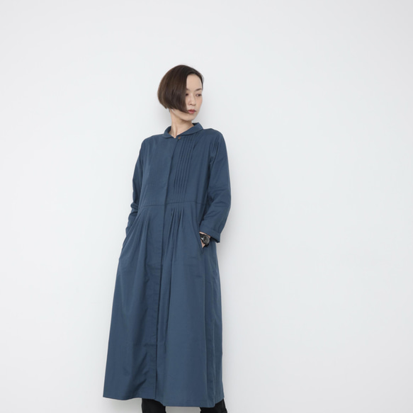 Pintucked dress op / Iron Blue 3枚目の画像