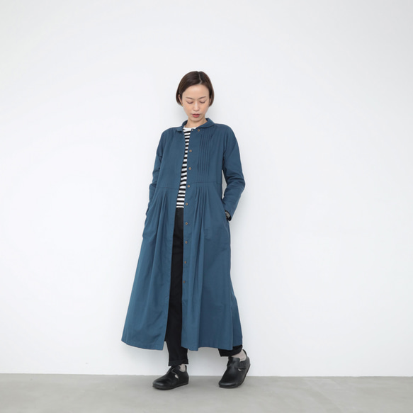 Pintucked dress op / Iron Blue 2枚目の画像