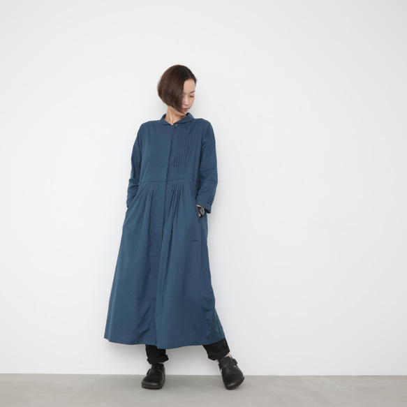 Pintucked dress op / Iron Blue 1枚目の画像