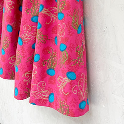 【ラスト1点】SALE クラゲ柄ギャザースカート インポートUSAコットン ピンク 5枚目の画像