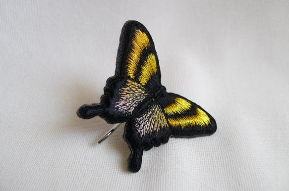 金銀黒の揚羽蝶刺繍ポニーフック 14枚目の画像