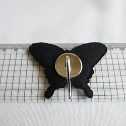 金銀黒の揚羽蝶刺繍ポニーフック 8枚目の画像