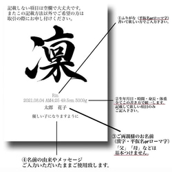 【命名書】撫子　42種類から選べるマットカラー　2人用　高級感 3枚目の画像