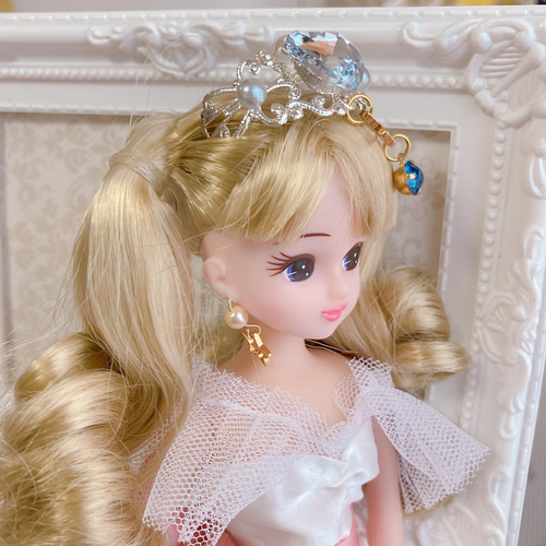 379リカちゃん ヘアピンピアスセット（お花・白）○○0730の通販