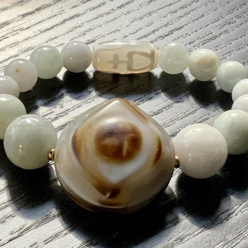 老天珠 dzi Beads 宝瓶天珠のブレス 老天珠 dzi Beads 宝瓶天珠のブレス