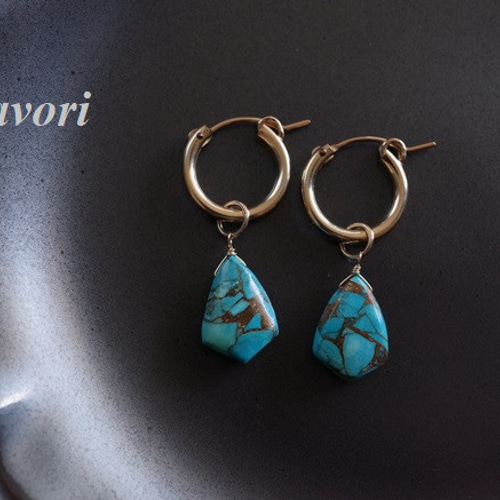 14KGF ブルーコッパーターコイズのチャーム