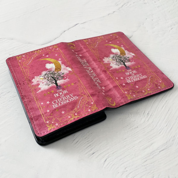 架空の洋書 夜桜の本 名刺入れ / さくら 月 カードケース 6枚目の画像