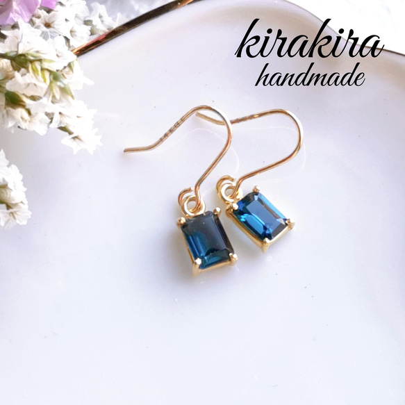 ♢大粒♢ロンドンブルートパーズ オパール 14kgf ピアス/イヤリング ♢大粒♢ロンドンブルートパーズ オパール 14kgf ピアス/イヤリング