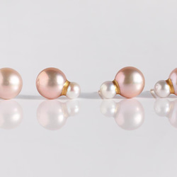 Sakura Pearl kintsugi [穿孔耳環]｜淡水珍珠 14kgf 正式和日常使用 第4張的照片